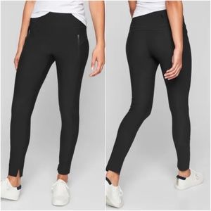 Athleta Stellar Tight Pants Black Size XS Womens Ankle Seamed Leggings Pockets.